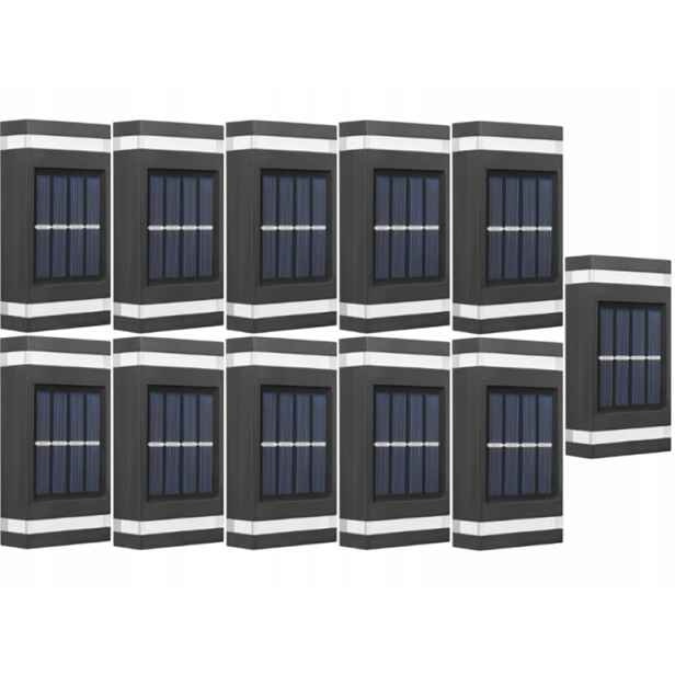 11x Nástěnná lampa Fasádní solární Led lampa na balkon Terasa Snímač soumraku