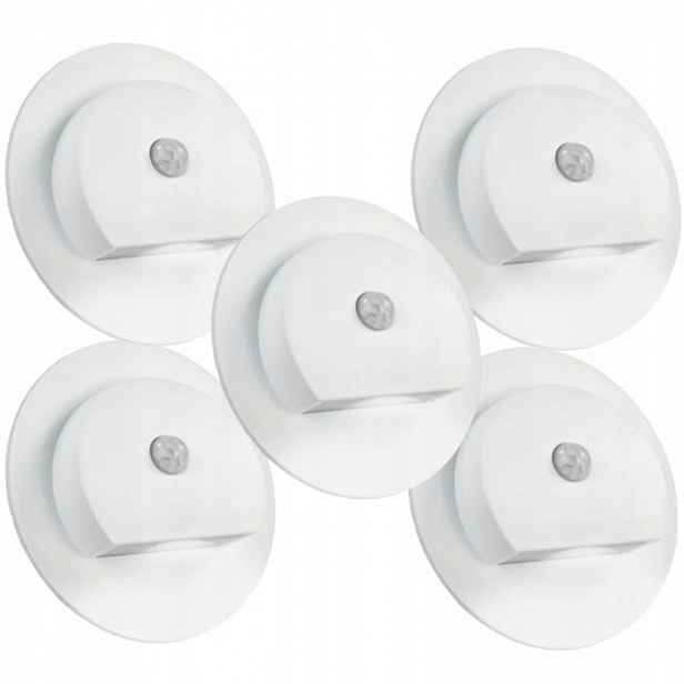 5 X Led Schodišťová Objímka Pro Osvětlení Schodů S Pohybovým Senzorem Soumraku