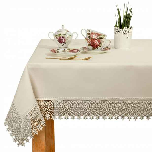 Gipiurový ubrus odolný proti skvrnám Aur G511 Ecru 140x450