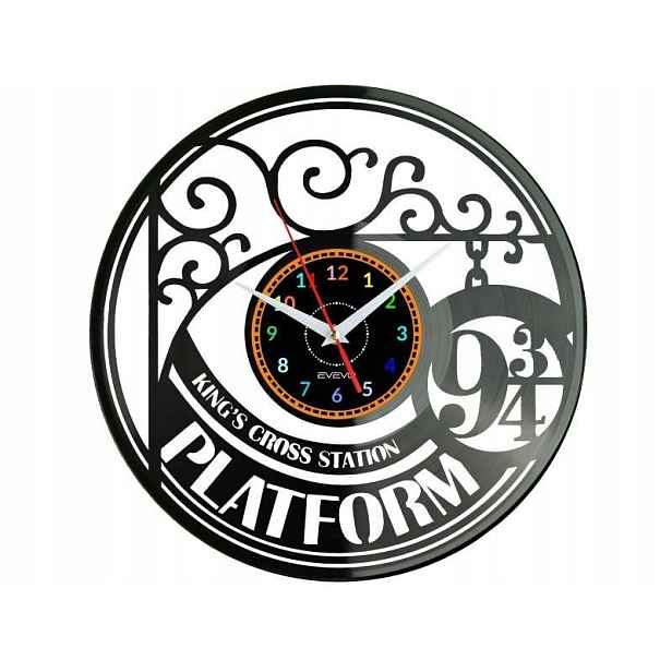 King's Cross Station Platform Nástěnné hodiny Vinylová deska Moderní dekor