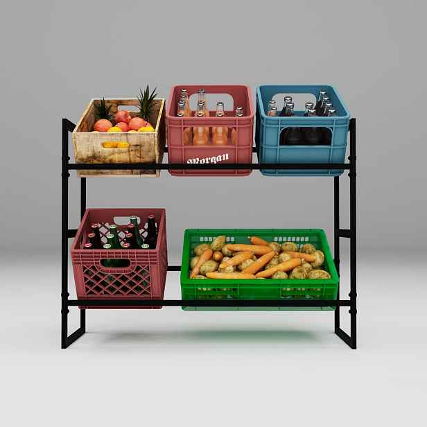 Kovový skladový regál Hmorey 82 x 104 x 32 cm max 300 kg na polici B2639