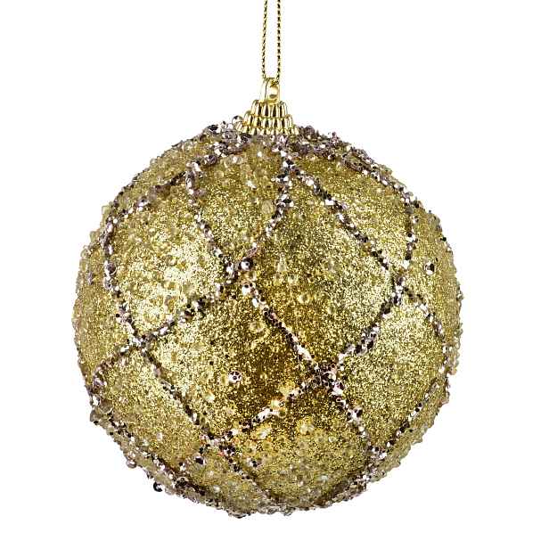 Mondex Vánoční baňka SANTA LILA Cobweb 10 cm zlatá