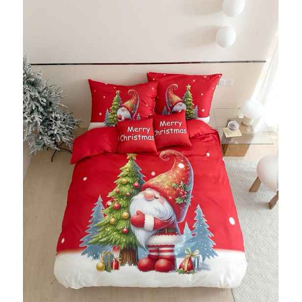 3D Flanelové povlečení z mikrovlákna GNOME DREAMS červené + povlak na polštářek 40x50 cm zdarma Rozměr povlečení: 70 x 90 cm | 140 x 200 cm