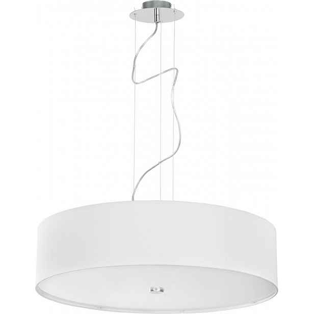 Dekorativní lustr s velkým stínidlem, dekorativní stínidlo, bílá lampa na strop