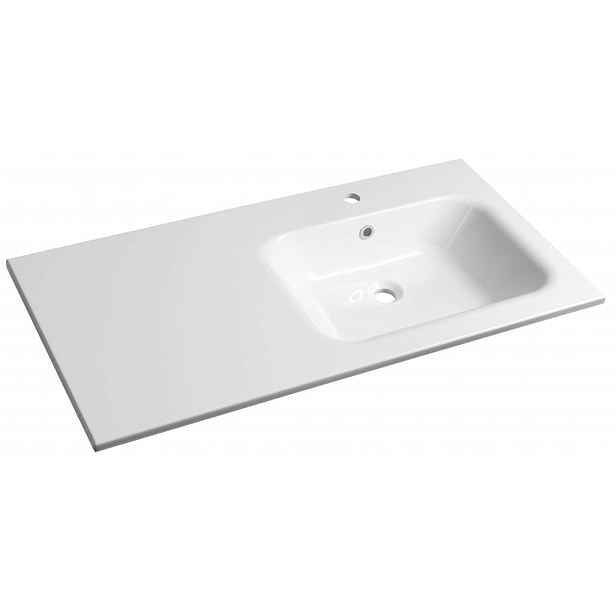 Sapho - Umyvadlo 101x52 cm, s přepadem, otvor pro baterii, bílá AC101R