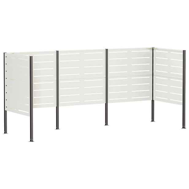 vidaXL Zástěna na popelnice 249 x 85 x 113 cm Ocel Bílá