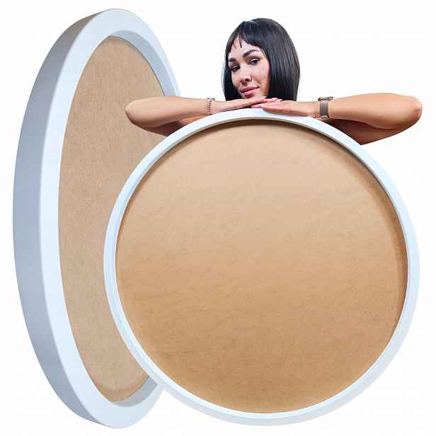 Dřevěný rám Kulatý bílý Podklad pod mech chrobotek Dekorace Diy 90 cm