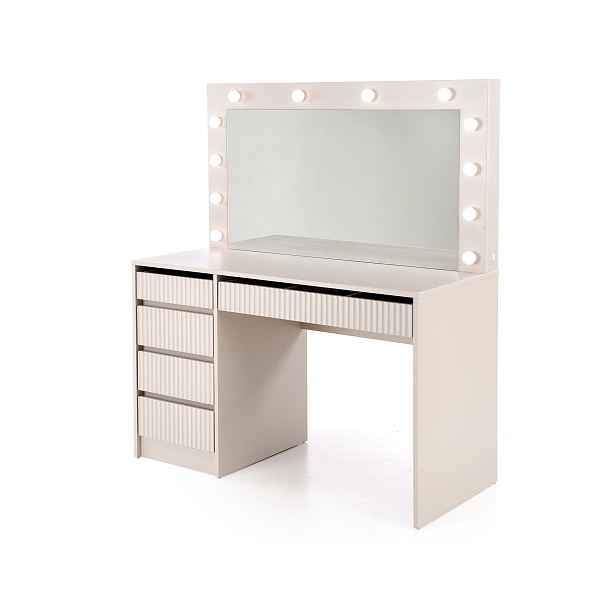 HALMAR Toaletní stolek HOLLYWOOD 2XL s LED osvětlením 120 cm kašmírový