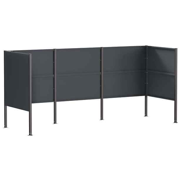 vidaXL Zástěna na popelnice 249 x 85 x 113 cm Ocel Antracitová