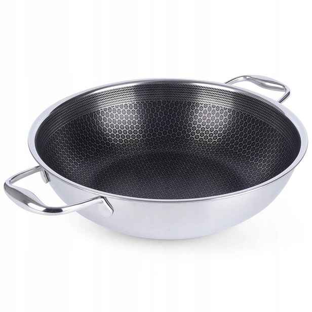 Wok pánev s úchyty Ocelová indukce Nepřilnavá Orion 28 cm