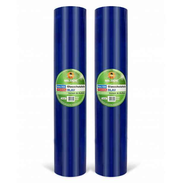 2 kusy Fólie Na Okna samolepicí modrá 50 cm/50 m Uv 90 Dní Tlustá