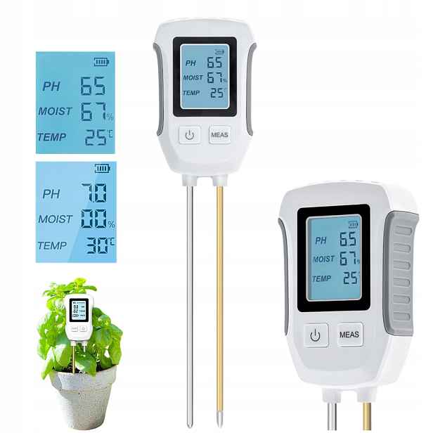 Kyseloměr Zahradní Měřič Půdy Ec Tester 3V1