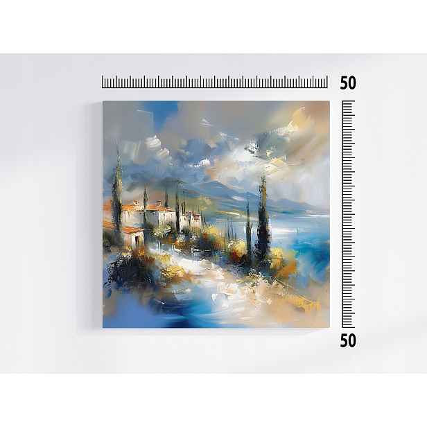 Obraz Na Plátně Canvas Krajina Abstrakce Toskánsko Město Cypřiš 50x50