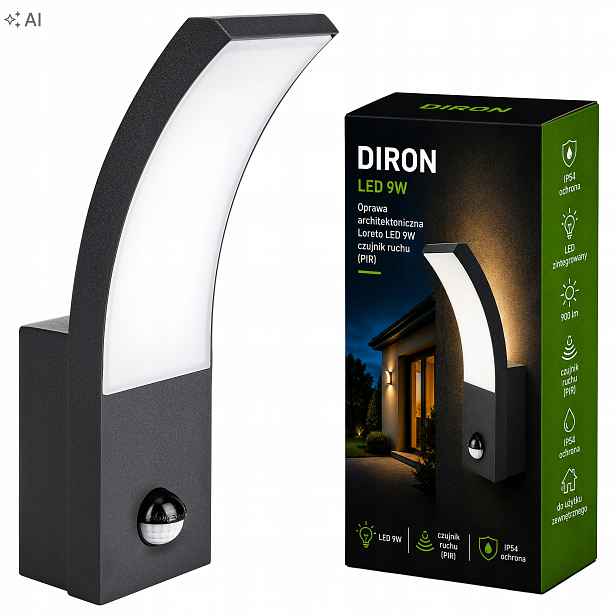Venkovní nástěnné Led svítidlo 9W zahradní lampa Senzor Pohybu fasádní nástěnná