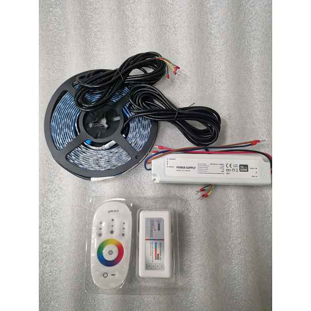 Voděodolný set Rgb Led pásků 5 m do sauny ovladač napájecí adaptér
