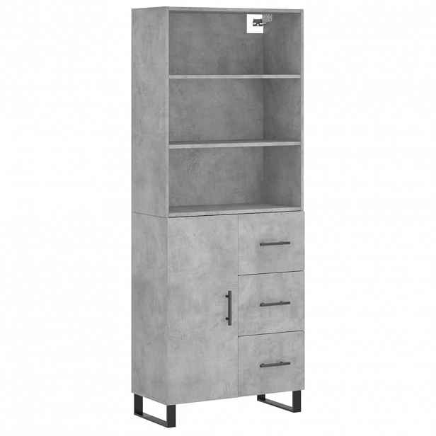 vidaXL Skříň highboard betonově šedá 69,5x34x180 cm kompozitní dřevo