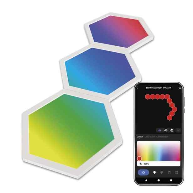 EMOS Nástěnné LED svítidlo GoSmart Hexagon 3 díly vícebarevné