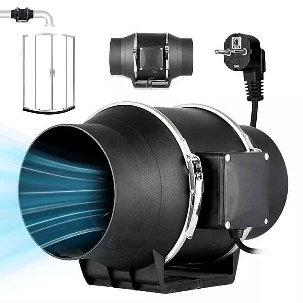 Kanálový 95 MM Odtahový Ventilátor Energeticky Úsporný 2380 Ot/min 220 M³/h Tichý