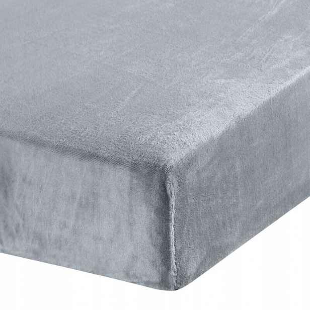 Prostěradlo z mikrovlákna 220x200 Flano stříbrné na vysokou matrace 30 cm