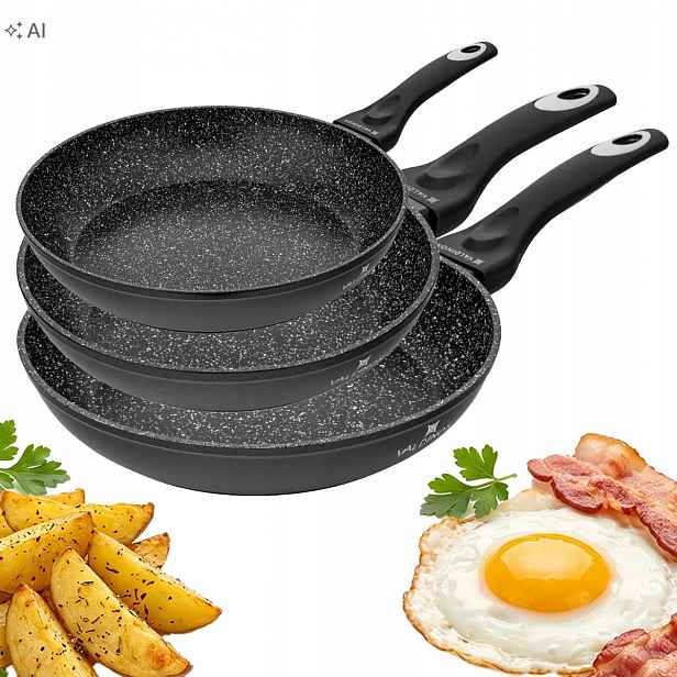 Sada nepřilnavé plynové indukční pánve Valdinox Hunter 20/24/28 cm