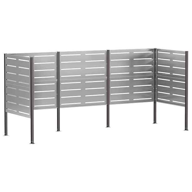 vidaXL Zástěna na popelnice 249 x 85 x 113 cm Pozinkovaná ocel
