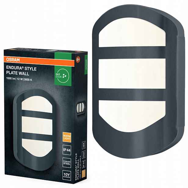 Zahradní nástěnné svítidlo Venkovní fasádní Led lampa 12W 600lm 3000K IP44 Osram