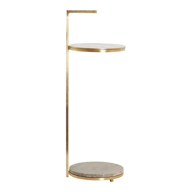 Kulatý odkládací stolek s mramorovou deskou  ø 26 cm Leda – Light & Living