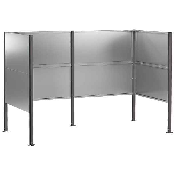 vidaXL Zástěna na popelnice 167 x 85 x 113 cm Pozinkovaná ocel