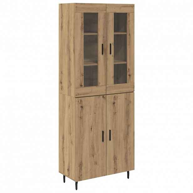 vidaXL Vysoký bufet 2 ks Artisanový dub 69,5 x 34 x 180 cm