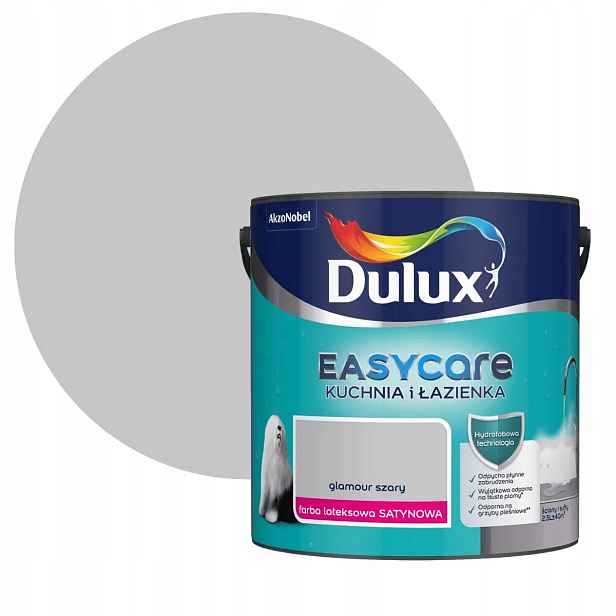 Dulux Easy Kuchyně Koupelna Glamour Šedá 2,5L Saténová Barva Na Stěnu