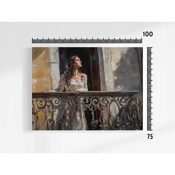 Plakát Portrét Postavy Žena Julia Romeo Balkon 100x75