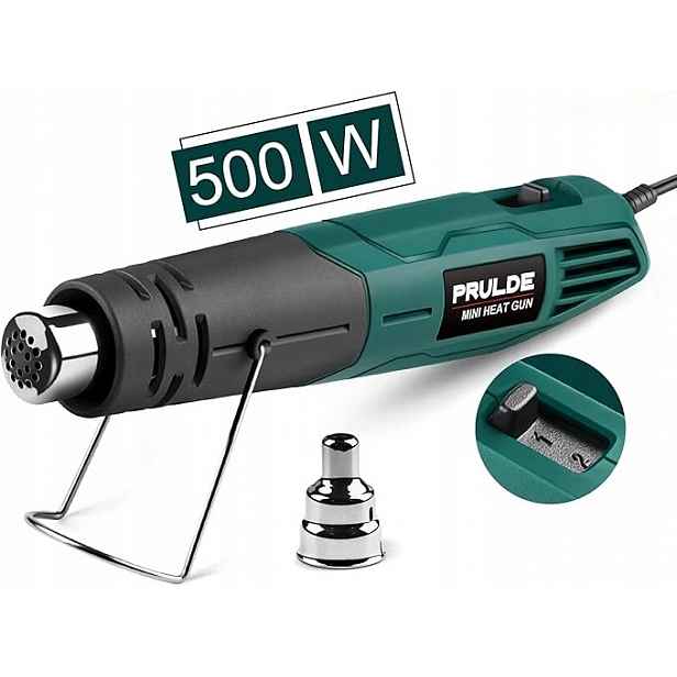 Prulde Mini horkovzdušná pistole 500W 250-450°C 2 rychlostní stupně – přesnost tepla