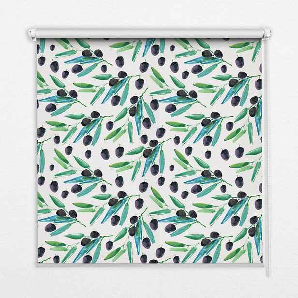 TULUP VNITŘNÍ roleta - okenní roleta - roleta - 60x140 cm - Listy a švestky
