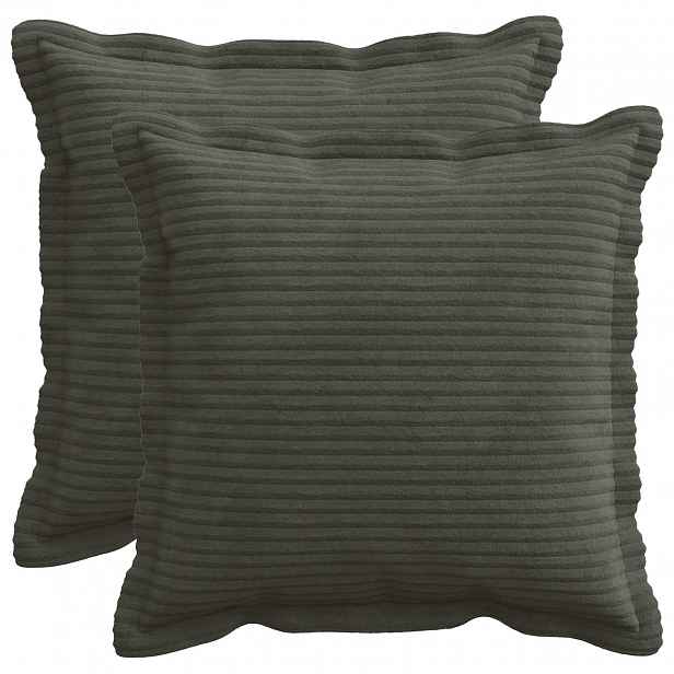 vidaXL Povlak na polštář 2 ks HOUTEN Antracitová 45 x 45 cm manšestr