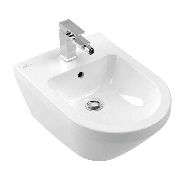 Villeroy & Boch Architectura - Závěsný bidet, s přepadem, otvor pro baterii, CeramicPlus, alpská bílá 748700R1