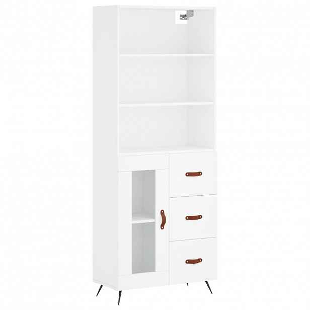 vidaXL Skříň highboard bílá 69,5 x 34 x 180 cm kompozitní dřevo