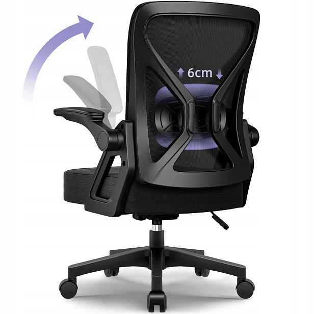 Kancelářská židle Authmic ergonomická otočná, černá, síťovaná, 150 kg