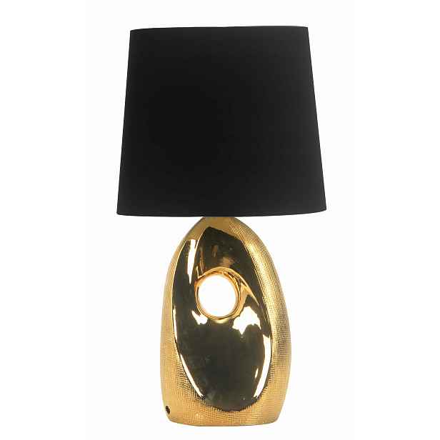 Keramická stolní lampa zlatá, černá, stínidlo do obývacího pokoje 43 cm Candellux