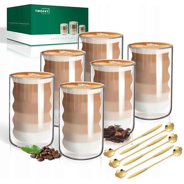 Termosklenice Na Latte 6 Dílů 400 ML Dvojité