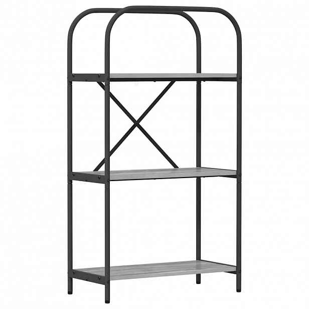 vidaXL Knihovna 3 úrovní 60 x 30 x 109 cm Kompozitní dřevo Šedá Sonoma