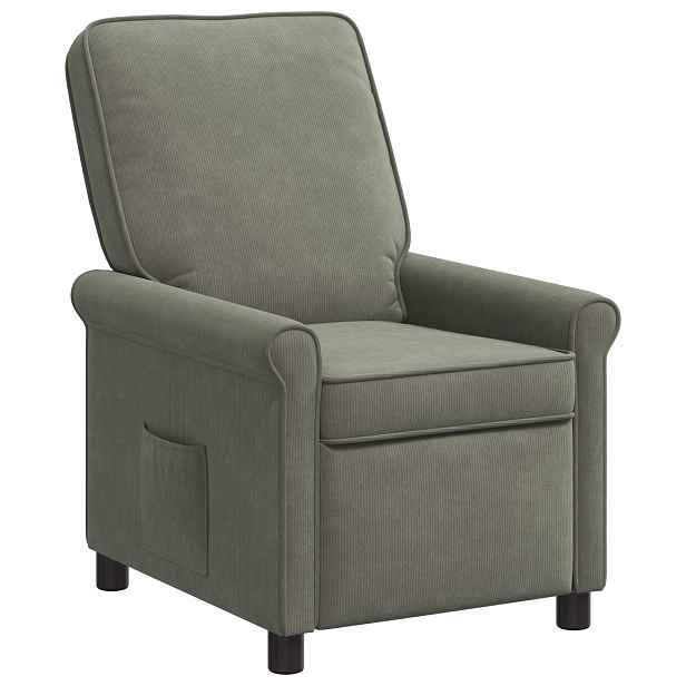 vidaXL Polohovací křeslo Světle šedá 69 x 95 x 101 cm Textil