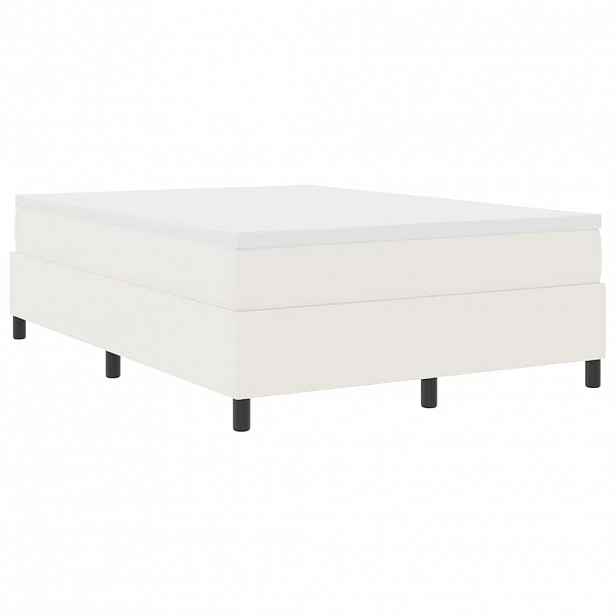 vidaXL Postel s boxspringem Krémová a bílá 160 x 200 cm