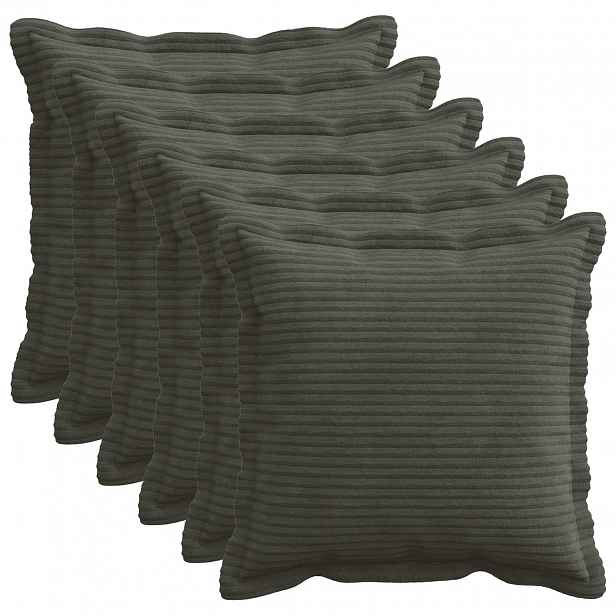 vidaXL Povlak na polštář 6 ks HOUTEN Antracitová 45 x 45 cm manšestr