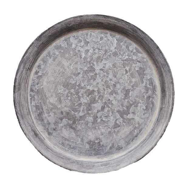 Zinkový antik plechový kulatý podnos Dorié - Ø 20*2 cm Sommerfield