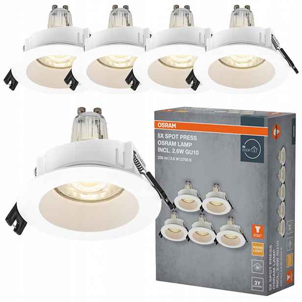 5x Stropní Led svítidlo Kulaté Stropní Svítidlo GU10 2.6W 200lm 2700K Osram