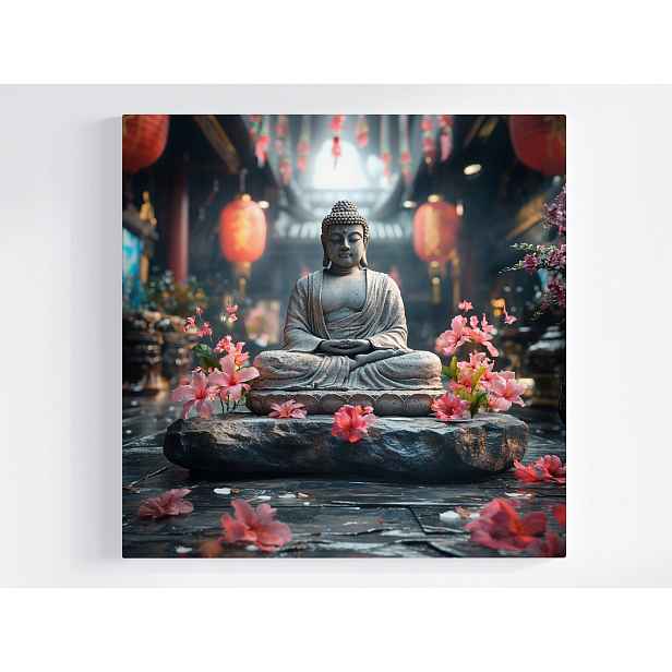 Obraz Na Plátně Plátno Náboženství Víra Buddhismus Socha Buddha Chrám 50x50