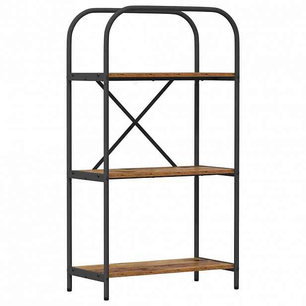 vidaXL Knihovna 3 úrovní 60 x 30 x 109 cm Kompozitní dřevo Staré dřevo