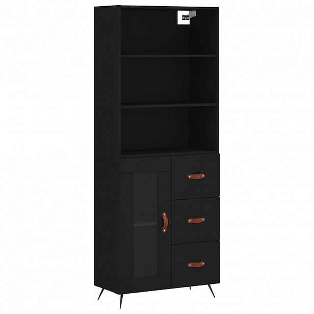 vidaXL Skříň highboard černá 69,5 x 34 x 180 cm kompozitní dřevo