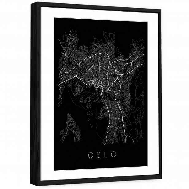 3D Obraz V Černém Rámečku Passe Partout Město Ulice Černobílé 60x40