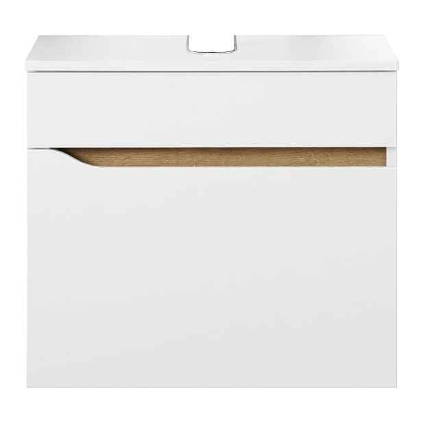 Bílá nízká závěsná skříňka bez umyvadla 60x53 cm Set 857 – Pelipal